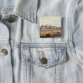 Uitzicht van de Tower of London Vierkante Button 5,1 Cm (In situ)