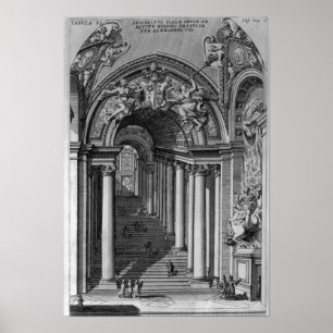 Uitzicht van de trap in de Scala Regia Poster