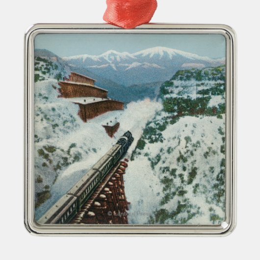 Uitzicht van de trein op de Top van de kust Metalen Ornament (Voorkant)