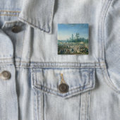 Uitzicht van de Tuileries Vierkante Button 5,1 Cm (In situ)