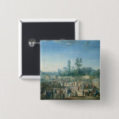 Uitzicht van de Tuileries Vierkante Button 5,1 Cm (Voorkant /achterkant)