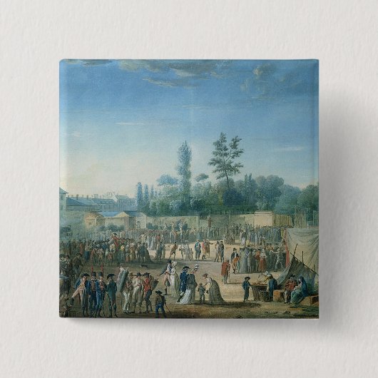 Uitzicht van de Tuileries Vierkante Button 5,1 Cm (Voorkant)