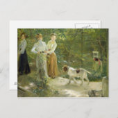 Uitzicht van de tuin van de kunstenaar met zijn do briefkaart (Voorkant / Achterkant)