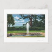 Uitzicht van de tuinen en fonteinen van Tanglewood Briefkaart (Voorkant)