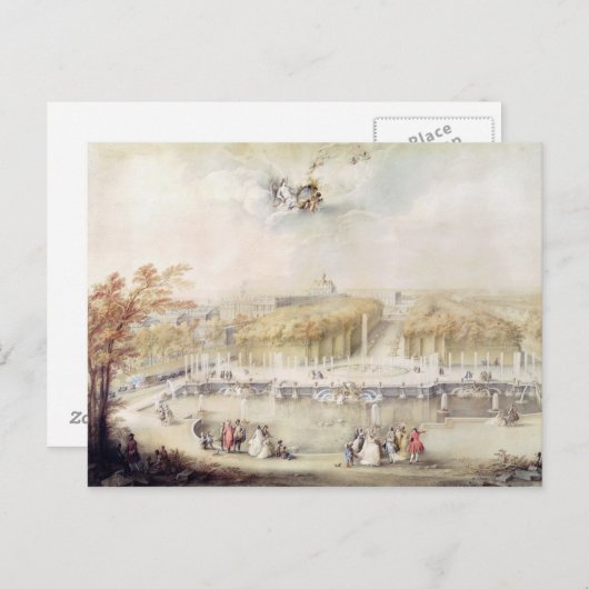 Uitzicht van de tuinen en het Chateau van Versaill Briefkaart (Voorkant / Achterkant)