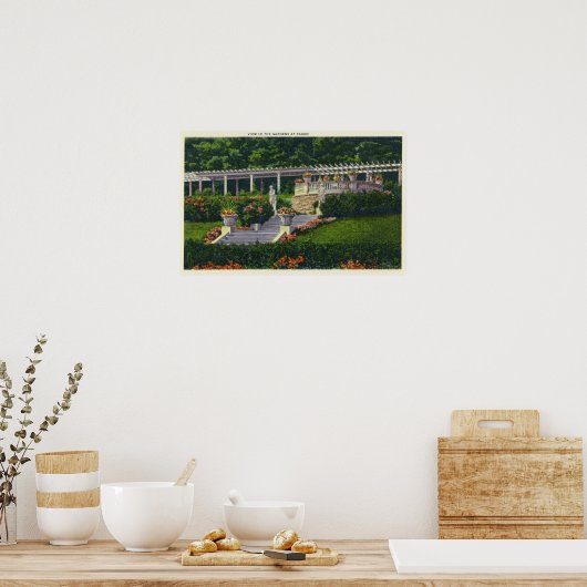 Uitzicht van de tuinen in Yaddo Poster (Keuken)