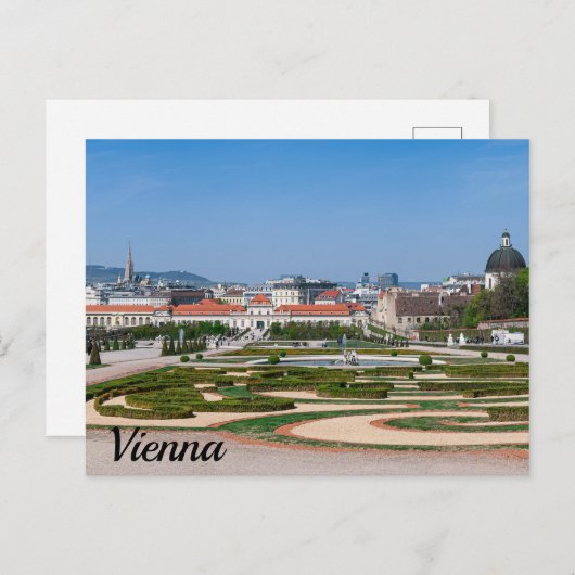 Uitzicht van de tuinen nabij het paleis Basse Belv Briefkaart (Voorkant / Achterkant)