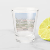 Uitzicht van de tuinen nabij het paleis Basse Belv Shot Glas (Achterkant)