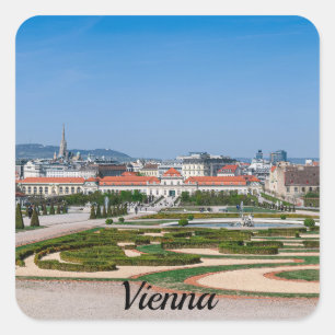 Uitzicht van de tuinen nabij het paleis Basse Belv Vierkante Sticker
