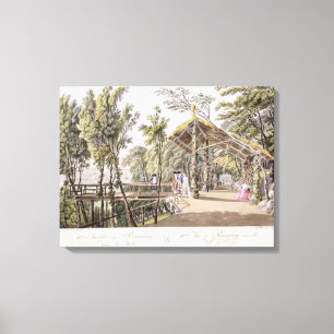 Uitzicht van de tuinen Reisenberg in de buurt van Canvas Afdruk