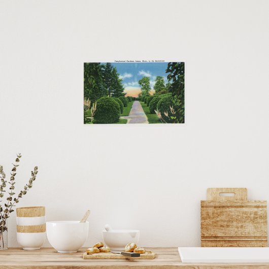 Uitzicht van de tuinen Tanglewood # 2 Poster (Keuken)