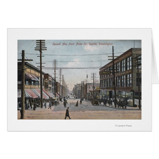 Uitzicht van de tweede Ave uit Pike Street (Voorkant Horizontaal)