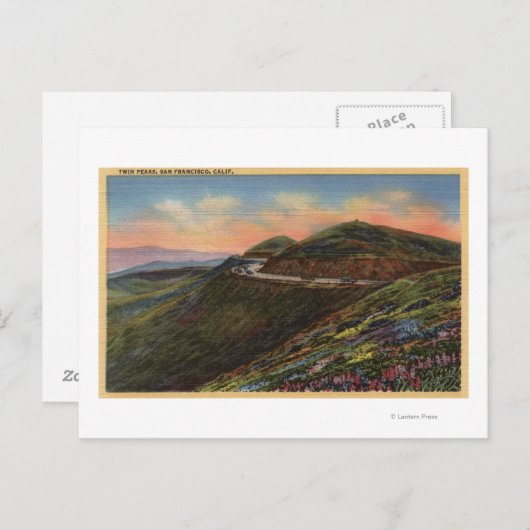 Uitzicht van de Twin Peaks & Highway Briefkaart (Voorkant / Achterkant)