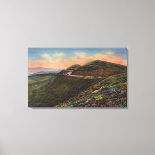 Uitzicht van de Twin Peaks & Highway Canvas Afdruk