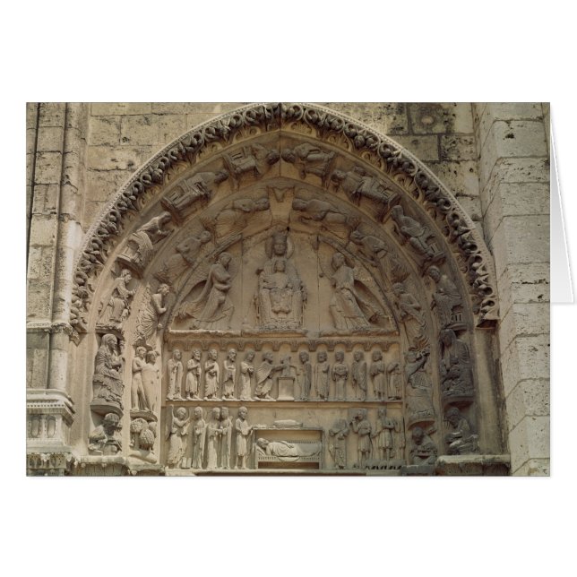 Uitzicht van de tympanum dat de Madonna afschilder (Voorkant Horizontaal)