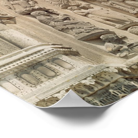 Uitzicht van de tympanum dat de Madonna afschilder Poster (Hoek)