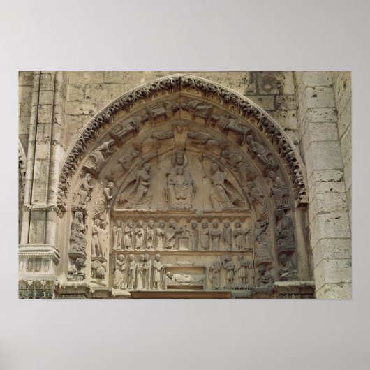 Uitzicht van de tympanum dat de Madonna afschilder Poster (Voorkant)