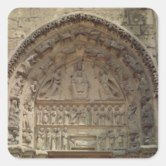 Uitzicht van de tympanum dat de Madonna afschilder Vierkante Sticker (Voorkant)