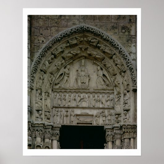 Uitzicht van de tympanum waarin de Madonna en de C Poster (Voorkant)