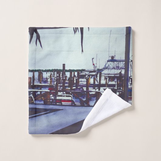 Uitzicht van de valentijns, Harbour Island, Bahama Bad Handdoek (Wasdoekje)