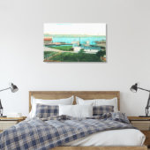 Uitzicht van de Vallejo Waterfront en Mare Islan Canvas Afdruk (Insitu (Slaapkamer))