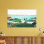 Uitzicht van de Vallejo Waterfront en Mare Islan Canvas Afdruk (Insitu (Woonkamer))