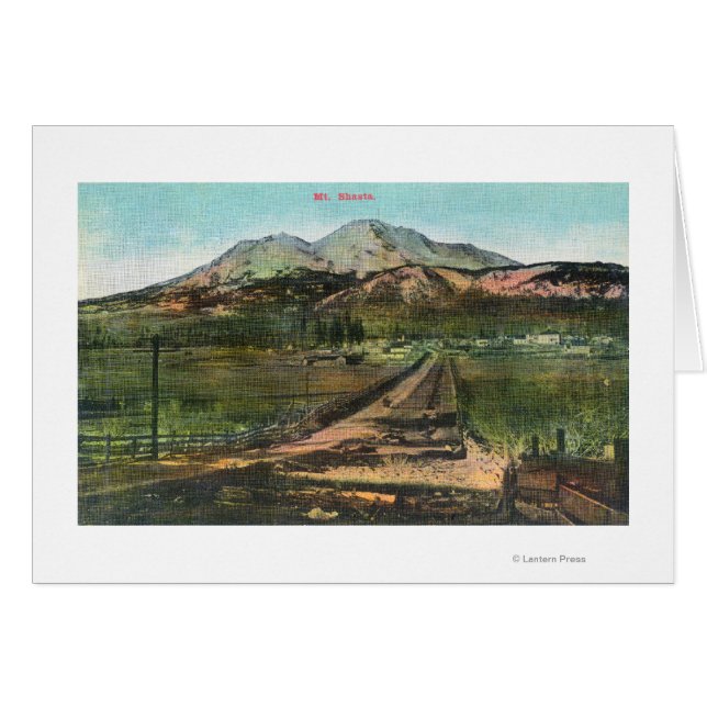 Uitzicht van de Valley en Mt. Shasta (Voorkant Horizontaal)