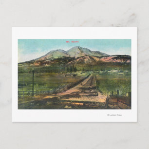 Uitzicht van de Valley en Mt. Shasta Briefkaart