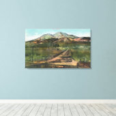 Uitzicht van de Valley en Mt. Shasta Canvas Afdruk (Insitu (Houten vloer))