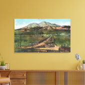 Uitzicht van de Valley en Mt. Shasta Canvas Afdruk (Insitu (Woonkamer))