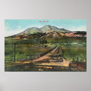 Uitzicht van de Valley en Mt. Shasta Poster