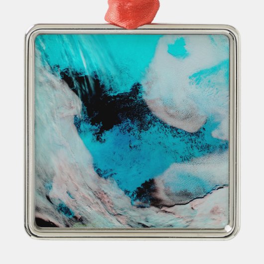 Uitzicht van de valse kleur Polynya (open water) Metalen Ornament (Voorkant)
