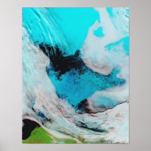 Uitzicht van de valse kleur Polynya (open water) Poster