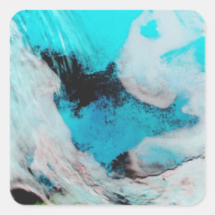 Uitzicht van de valse kleur Polynya (open water) Vierkante Sticker