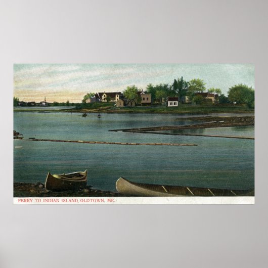 Uitzicht van de veerboot naar het eiland India Poster (Voorkant)