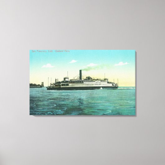 Uitzicht van de veerboot Oakland Canvas Afdruk (Voorkant)