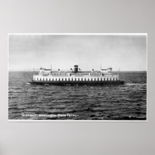 Uitzicht van de veerboot Quinault Poster