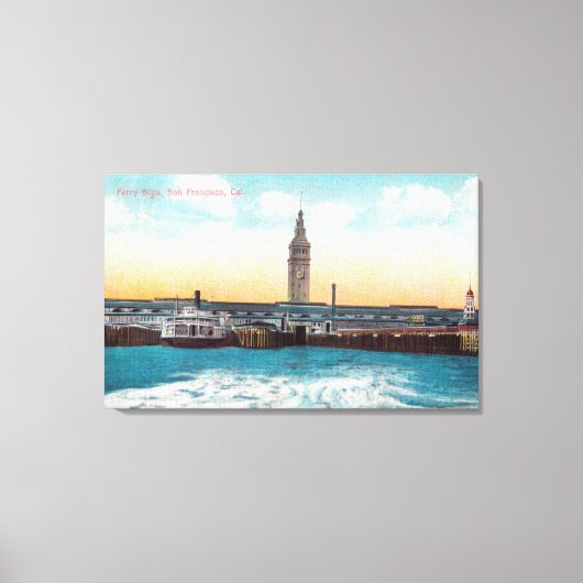 Uitzicht van de veerwielslips en -toren canvas afdruk (Voorkant)