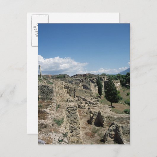 Uitzicht van de verwoeste stad briefkaart (Voorkant / Achterkant)