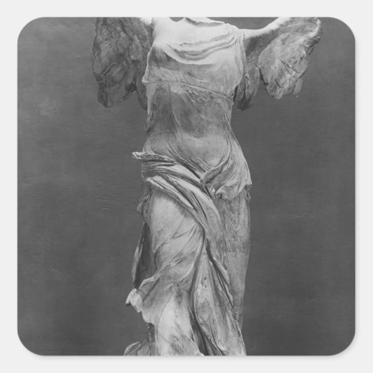 Uitzicht van de Victory Samothrace in het museum v Vierkante Sticker (Voorkant)