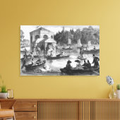 Uitzicht van de vijver van de Rekenkamer te Fontai Canvas Afdruk (Insitu (Woonkamer))