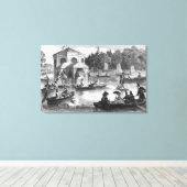 Uitzicht van de vijver van de Rekenkamer te Fontai Canvas Afdruk (Insitu (Houten vloer))