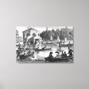 Uitzicht van de vijver van de Rekenkamer te Fontai Canvas Afdruk