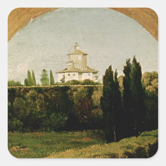 Uitzicht van de Villa Medici, Rome Vierkante Sticker (Voorkant)