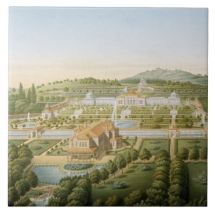 Uitzicht van de villa van King Guillaume van Wurt Tegeltje