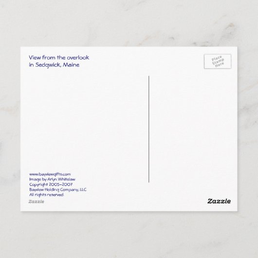 Uitzicht van de visie briefkaart (Achterkant)