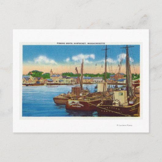 Uitzicht van de Vissende boten in de haven Briefkaart (Voorkant)