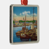 Uitzicht van de Vissende boten in de haven Metalen Ornament (Rechts)