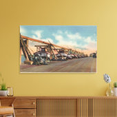 Uitzicht van de Vissende boten op de gemeentelijke Canvas Afdruk (Insitu (Woonkamer))