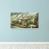 Uitzicht van de vissenhengel canvas afdruk (Insitu (Houten vloer))